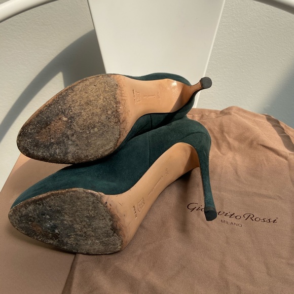 Gianvito Rossi Teal Suede Booties - Picture 4 of 7
